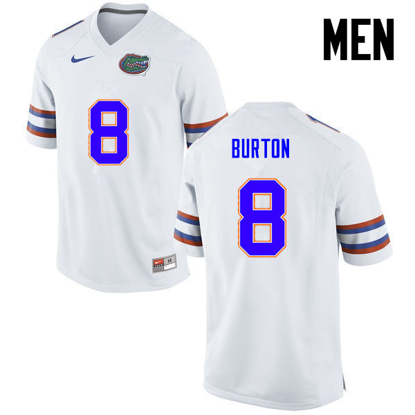 Men Florida Gators #8 Trey Burton College Football Jerseys-White